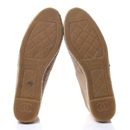 Chanel Lambskin CC Espadrilles 40 Beige Black 5 of 7