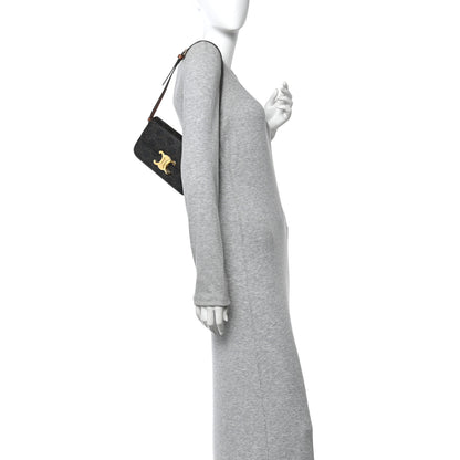 Celine Canvas Calfskin Triomphe Shoulder Bag Tan 2 of 11