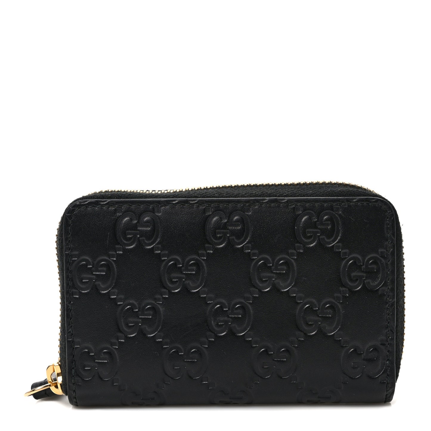 Guccissima Zip Around Coin Purse Wallet Black