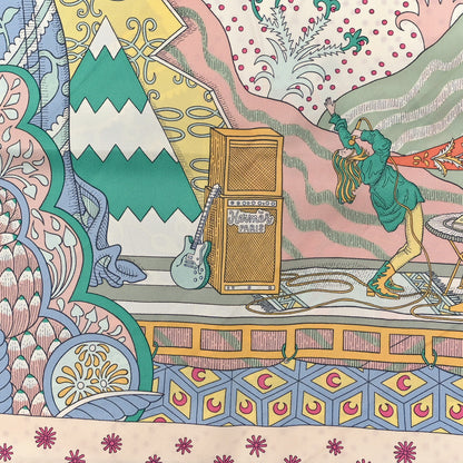 Hermes Silk Le Premier Chant Scarf 90 Abricot Ciel Vert 2 of 3