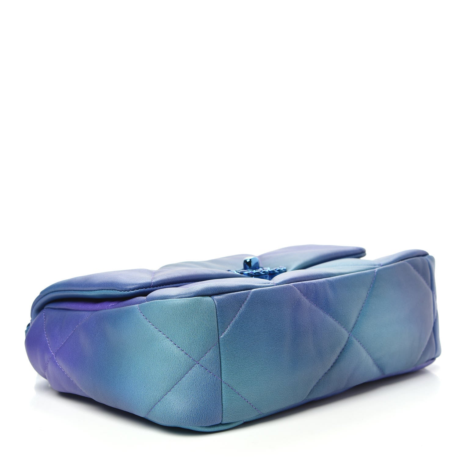 Chanel Tie Dye Calfskin Quilted Medium 19 Flap Blue Purple 4 of 9