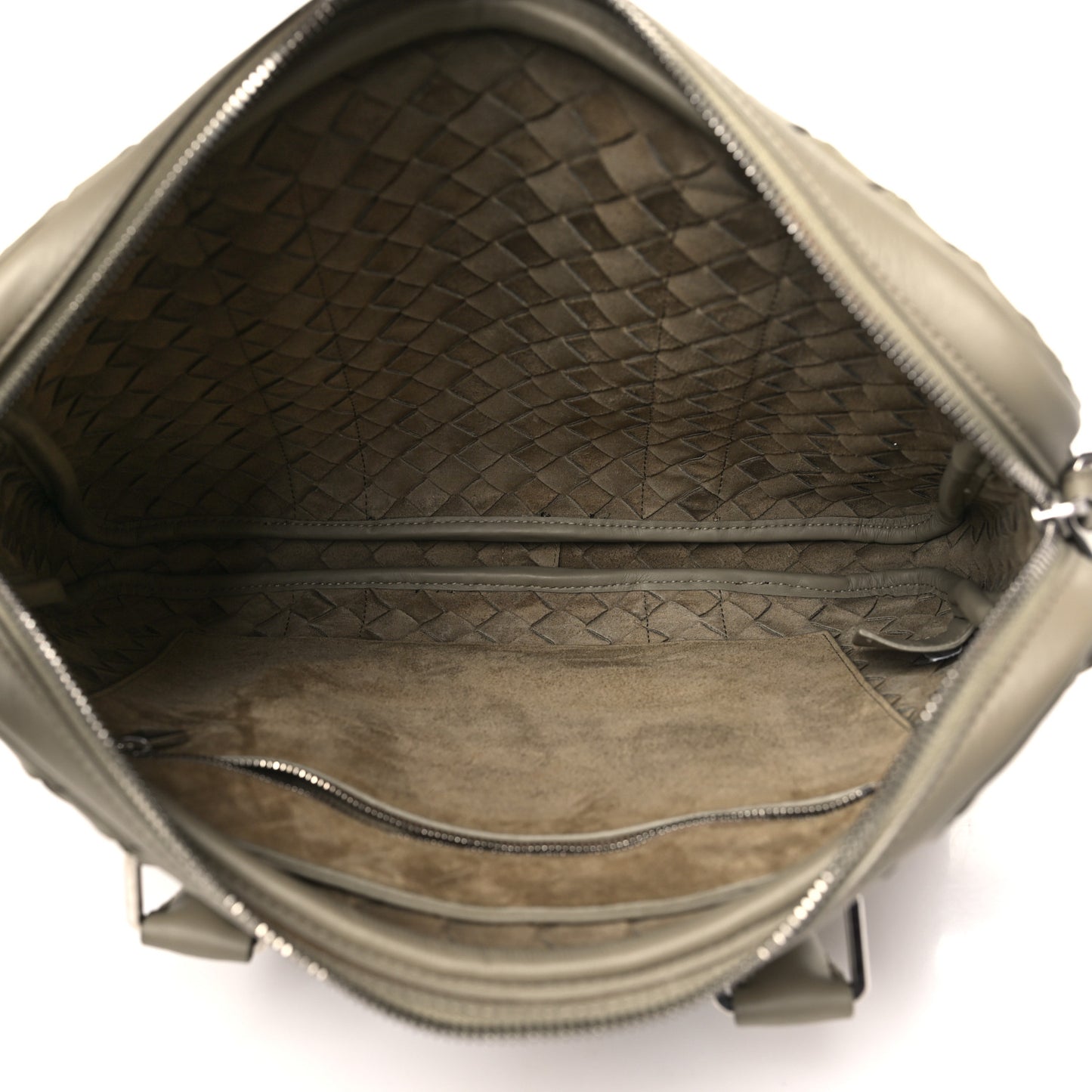Nappa Intrecciato Medium Briefcase Taupe