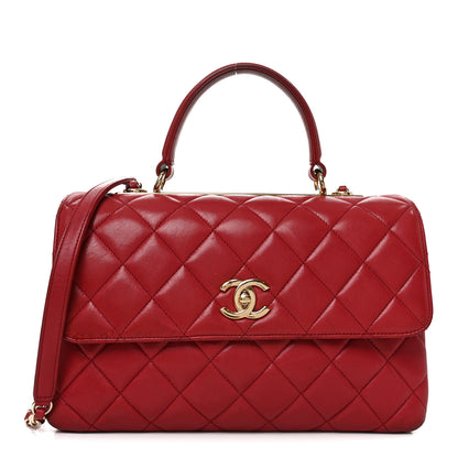 Chanel Lambskin Quilted Medium Trendy CC Flap Dual Handle Bag Dark Pink 1 of 11