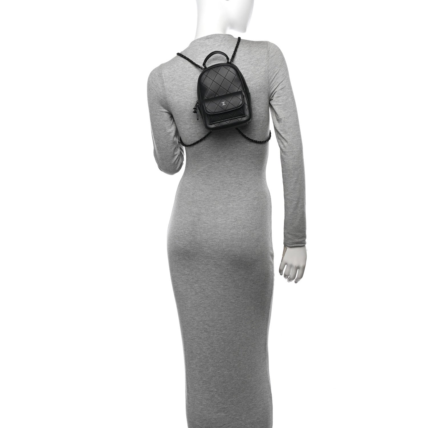 Chanel Lambskin Quilted CC Mini Classic Backpack So Black 2 of 11