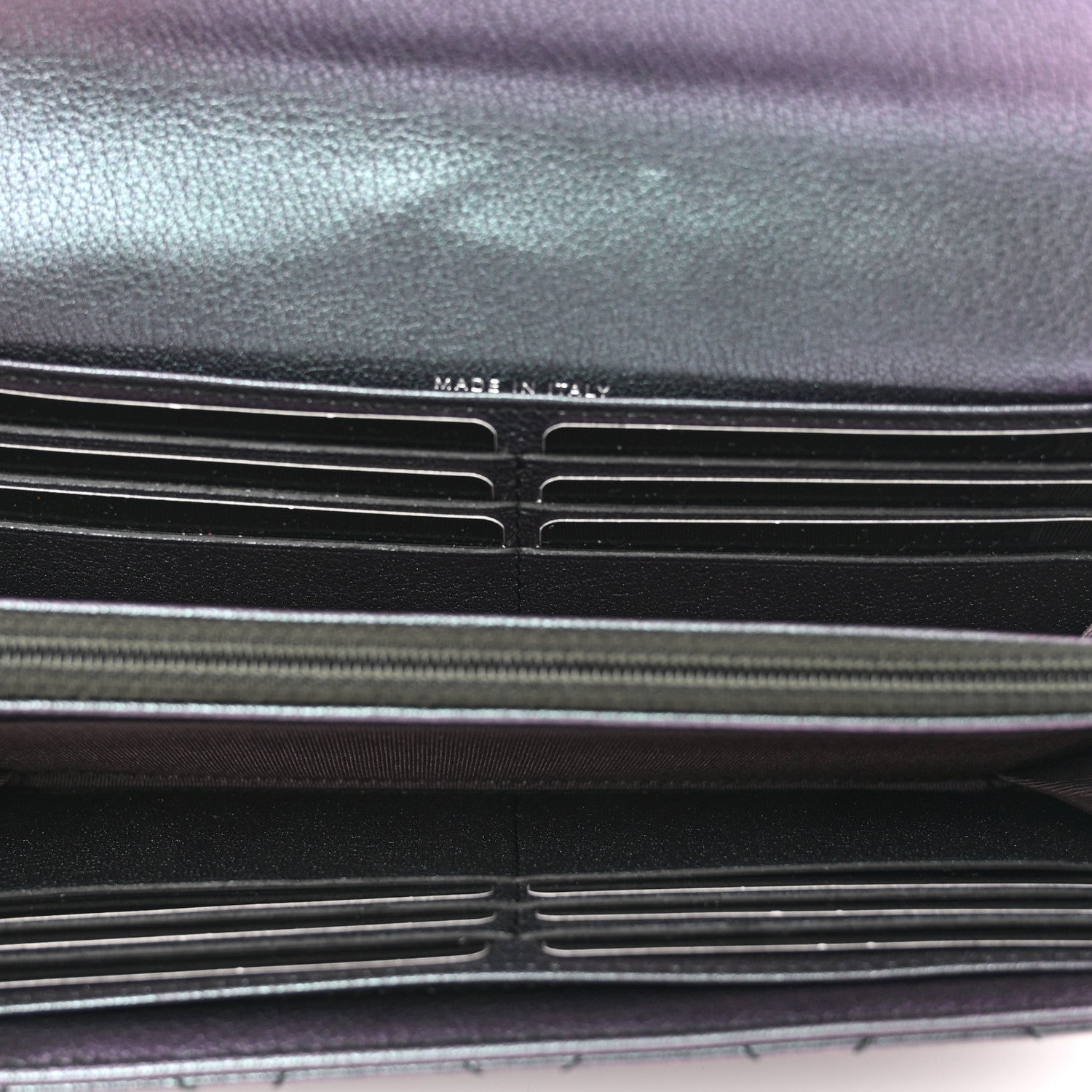 Chanel Iridescent Goatskin Quilted Large Flap Wallet Purple 5 of 9