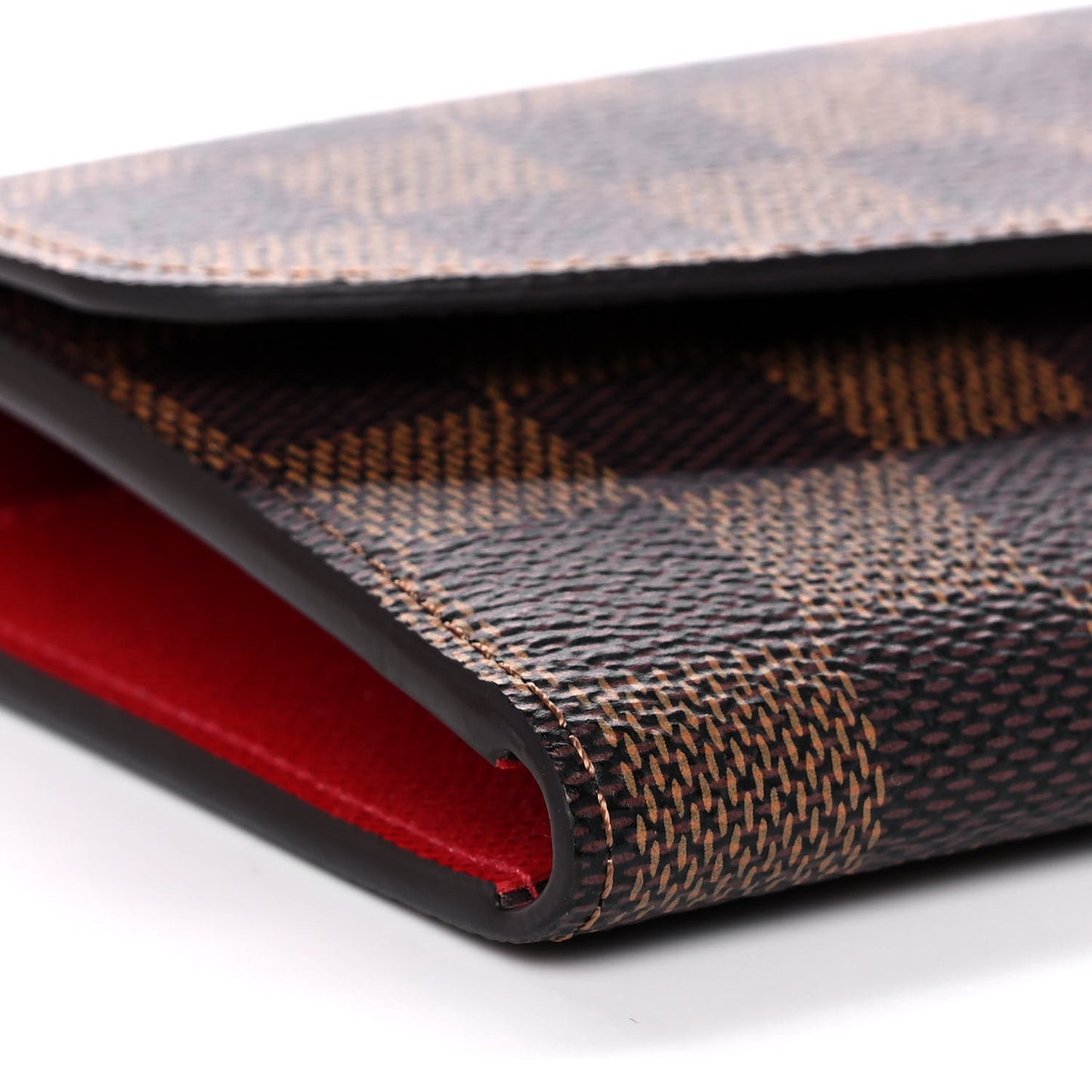 Damier Ebene Emilie Wallet Red