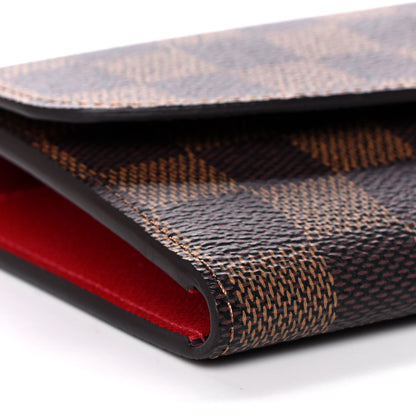 Louis Vuitton Damier Ebene Emilie Wallet Red 7 of 9