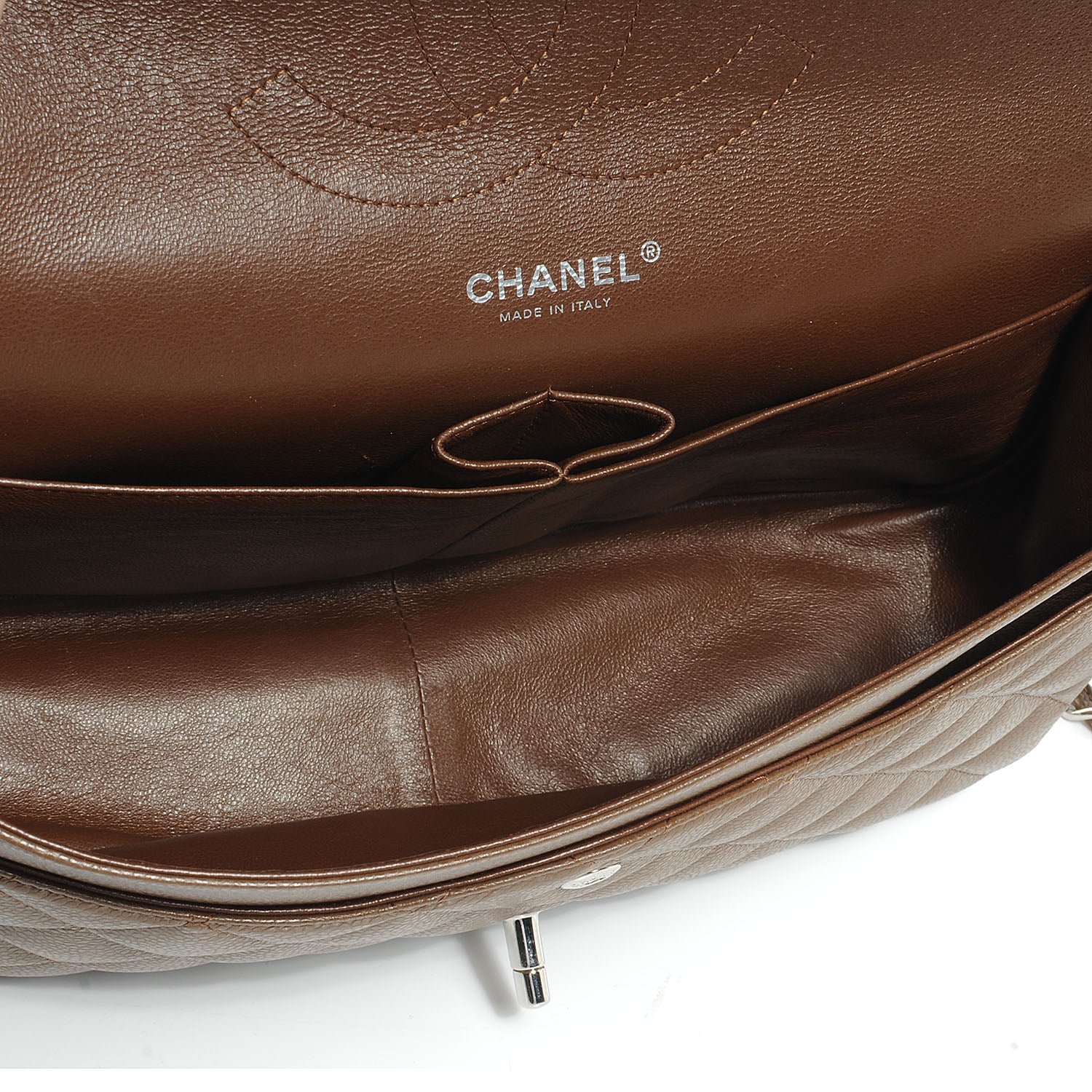 Chanel Caviar Quilted Jumbo Double Flap Brown 6 of 8