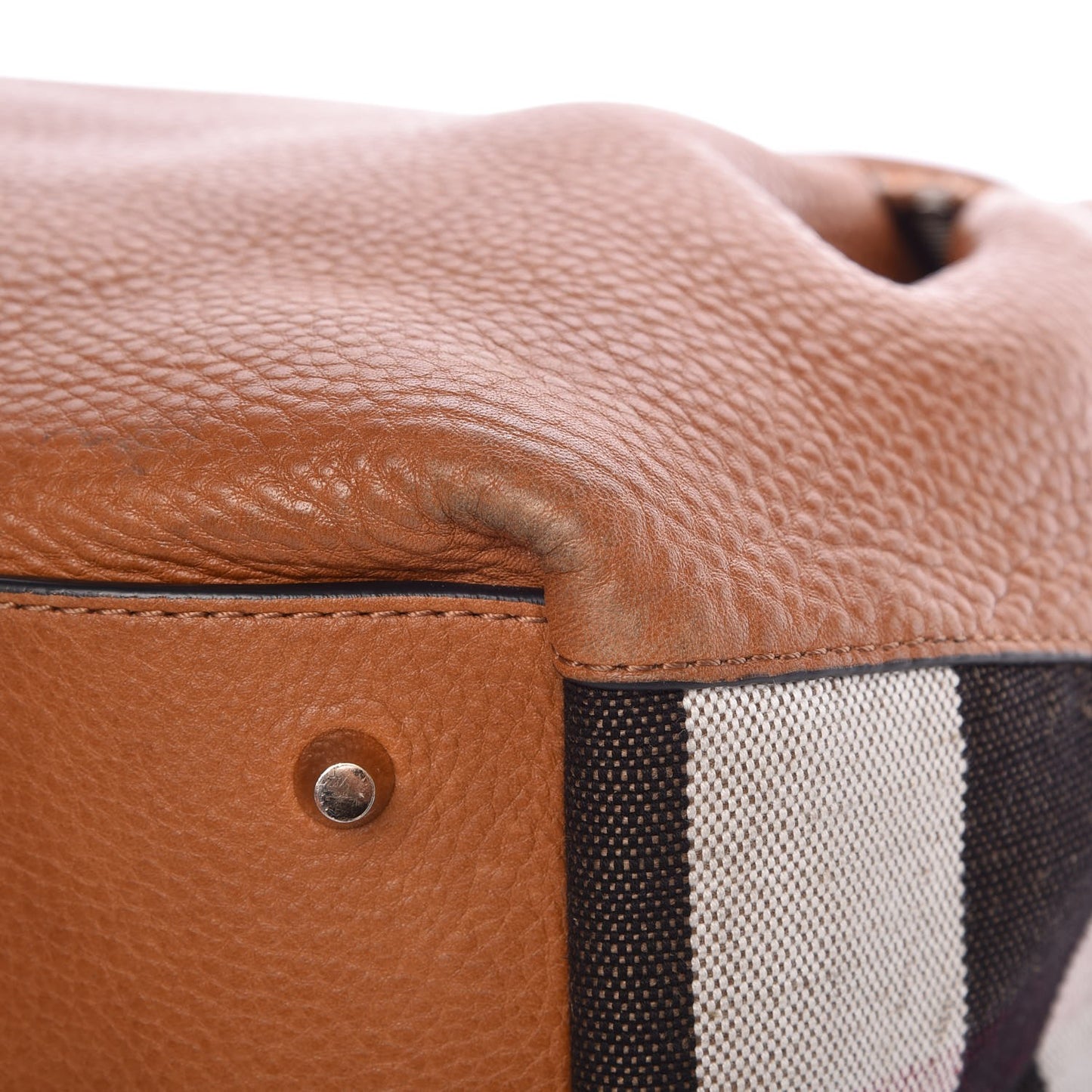 Grainy Calfskin House Check Medium Maidstone Tan