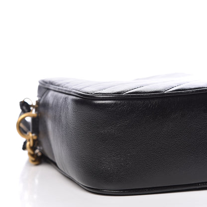 Gucci Azalea Calfskin Matelasse Diagonal Tall GG Marmont Crossbody Bag Black 9 of 11