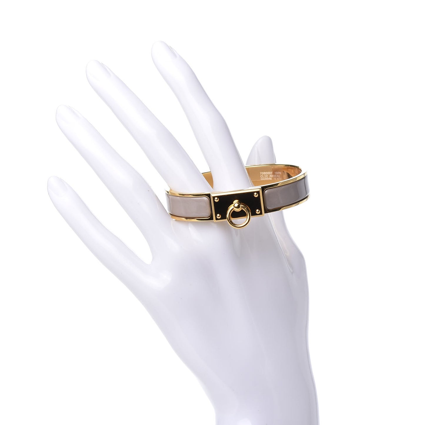 Enamel Clic Anneau Bracelet PM Marron Glace