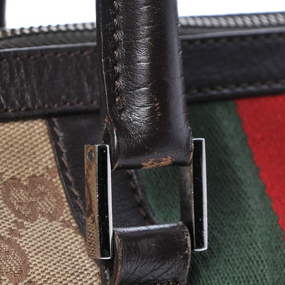 Gucci Monogram Vintage Web Mini Boston Dark Brown 17 of 26