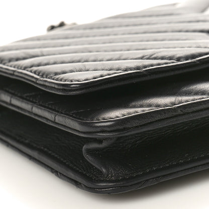 Chanel Aged Calfskin Chevron Quilted Reissue Wallet On Chain WOC Black 9 of 10