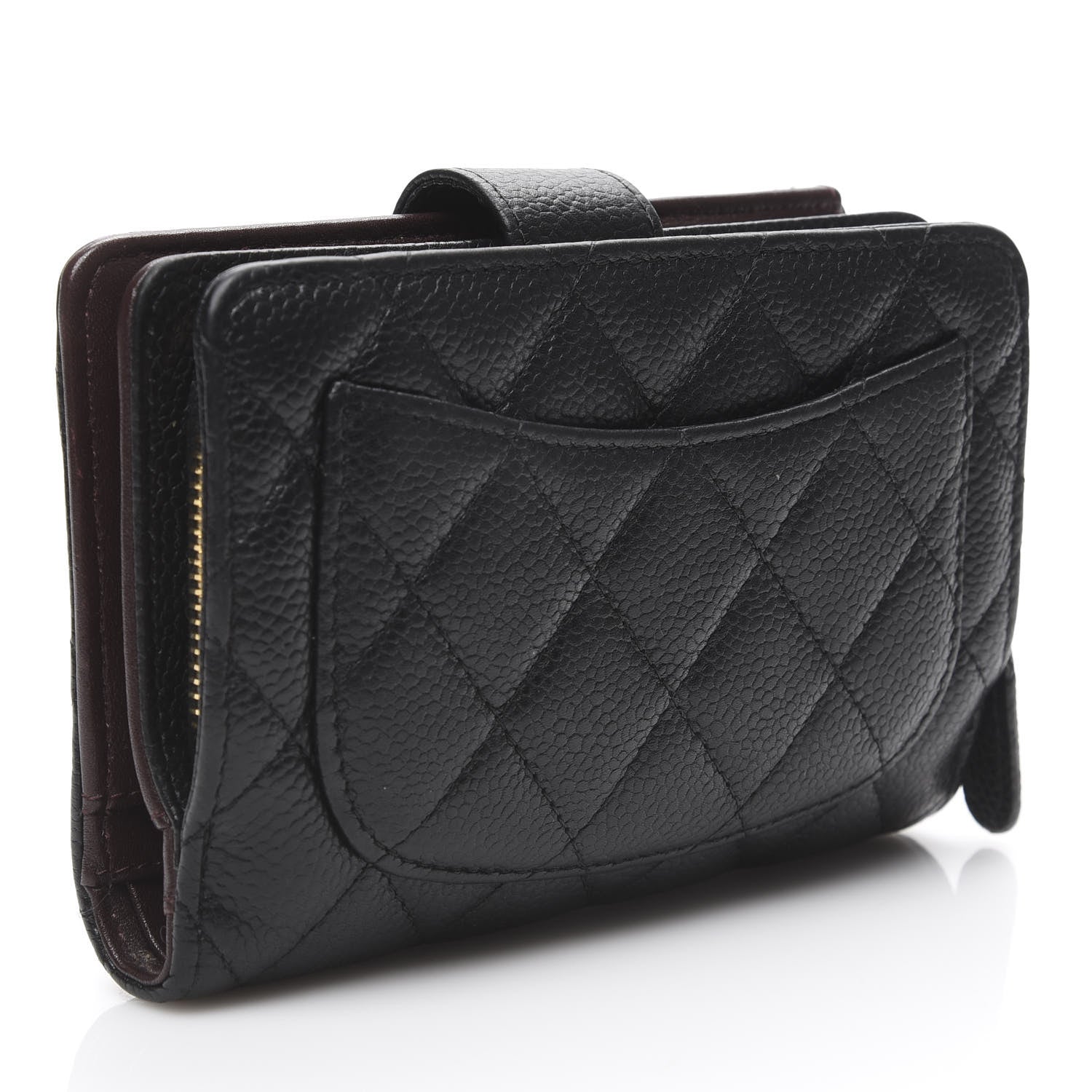 Chanel Caviar Quilted Zipped Pocket Wallet Black 2 of 6