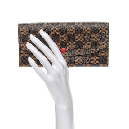 Louis Vuitton Damier Ebene Emilie Wallet Red 2 of 7