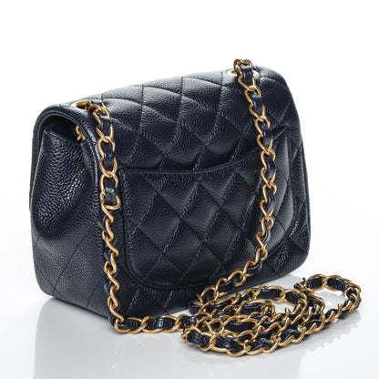 Chanel Caviar Quilted Mini Square Flap Navy 3 of 7