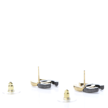 Chanel Metal CC Earrings Gold Ruthenium 3 of 5