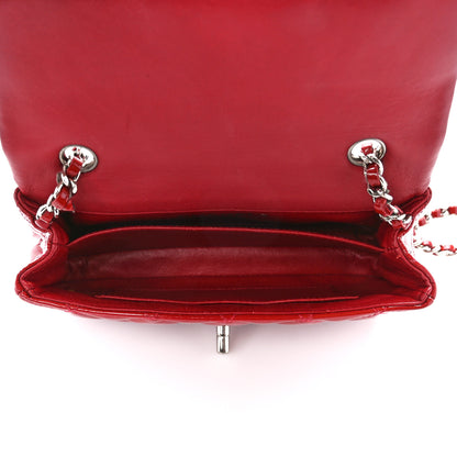 Chanel Patent Calfskin Quilted Extra Mini Rectangular Flap Red 5 of 12
