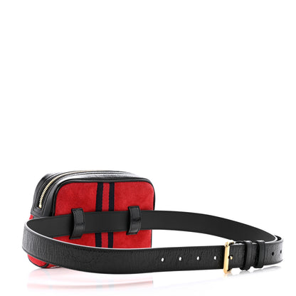 Gucci Suede Small Ophidia Belt Bag 95 38 Hibiscus Red 3 of 12