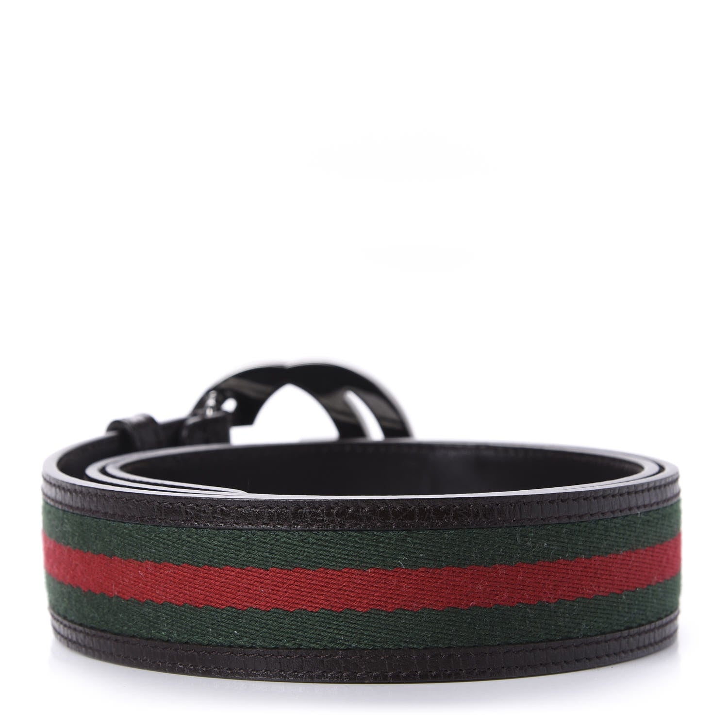 Gucci Calfskin Web Interlocking G Belt 95 38 Black 2 of 4