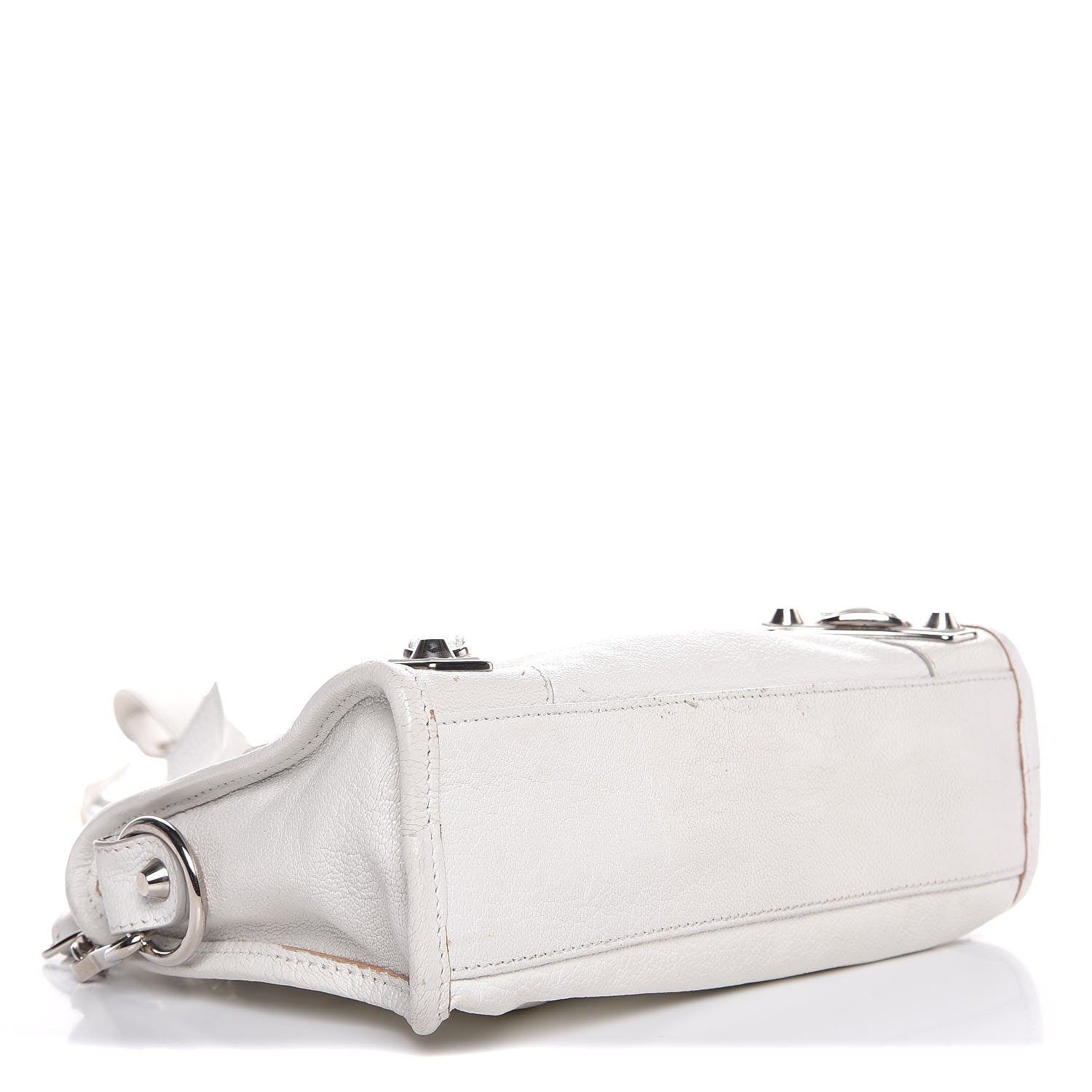 Balenciaga Chevre Silver Metallic Edge Hardware Mini City White 5 of 13