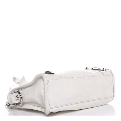 Balenciaga Chevre Silver Metallic Edge Hardware Mini City White 5 of 13