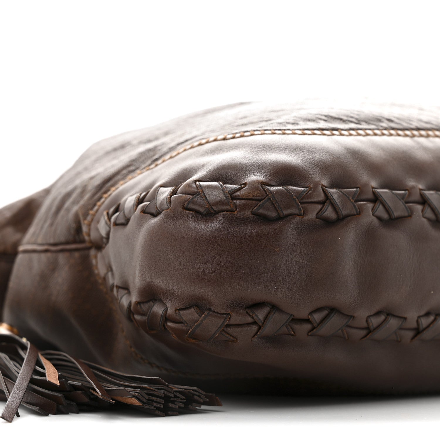 Gucci Calfskin Stitched Braided Large New Jackie Hobo Brown 9 of 12