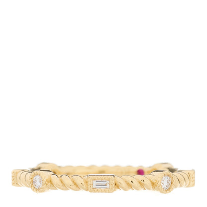 Roberto Coin 18K Yellow Gold Diamond Rope Band Ring 53 6.25 1 of 4