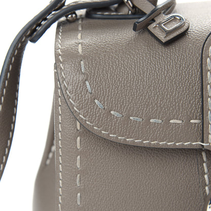Delvaux Grained Rodeo Calfskin Surpique Mini Brillant Satchel Tourterelle Ivory 7 of 10