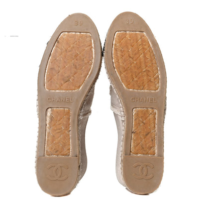 Chanel Canvas CC Espadrilles 39 Beige Clair Black 7 of 11