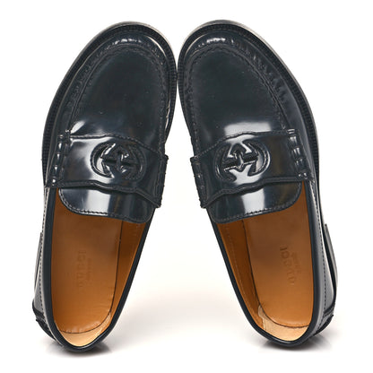 Gucci Millennial Ribot Cut Out Interlocking G Loafers 35.5 Black 2 of 10