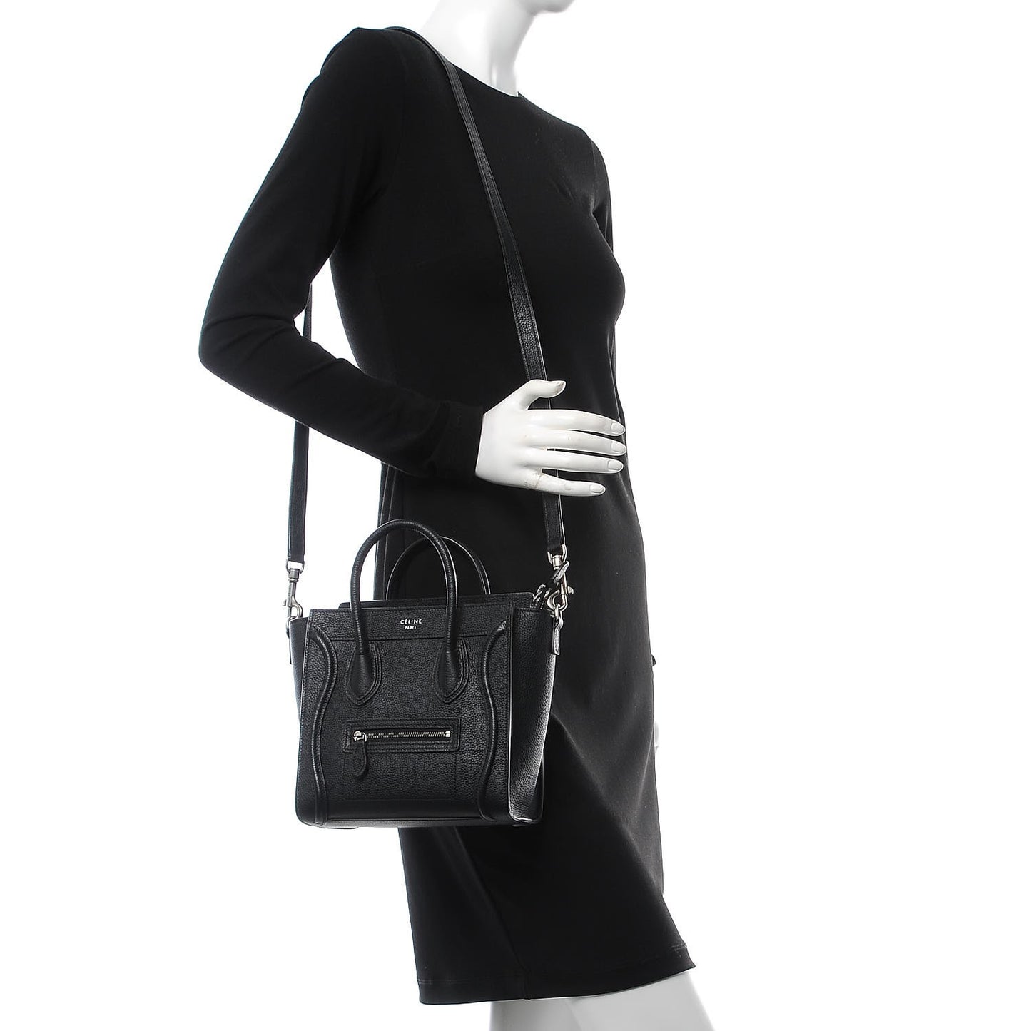 Drummed Calfskin Nano Luggage Black