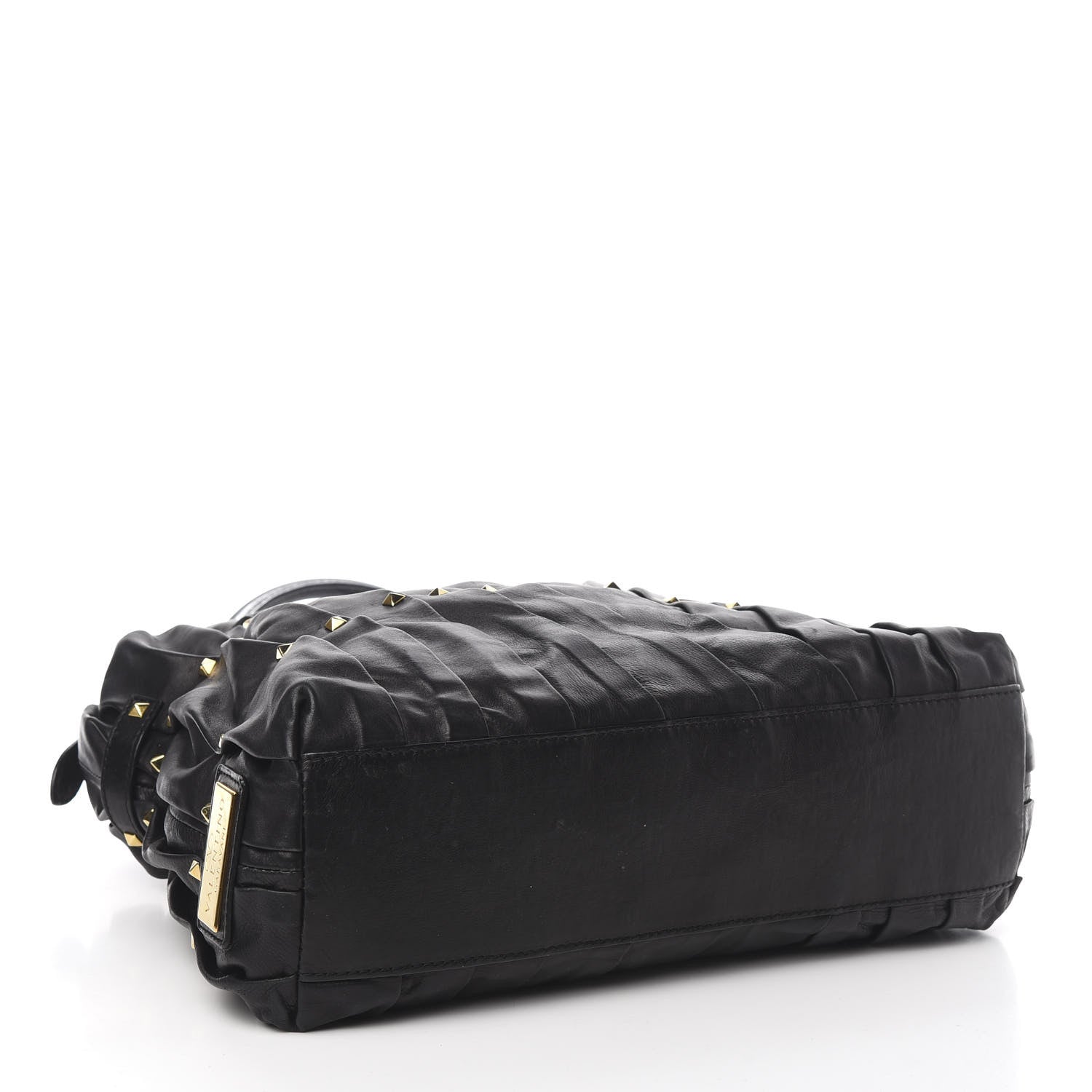 Valentino Garavani Lambskin Pleated Studded Maizeon Tote Black 4 of 11