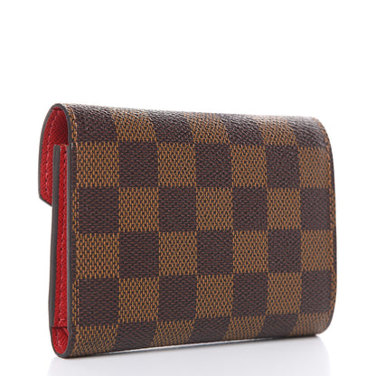 Louis Vuitton Damier Ebene Victorine Wallet Red 3 of 8