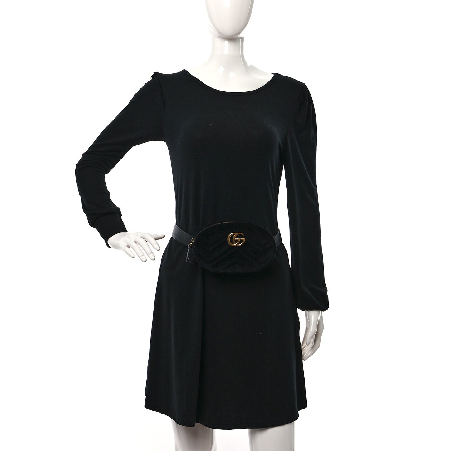 Velvet Matelasse GG Marmont Belt Bag 75 30 Black