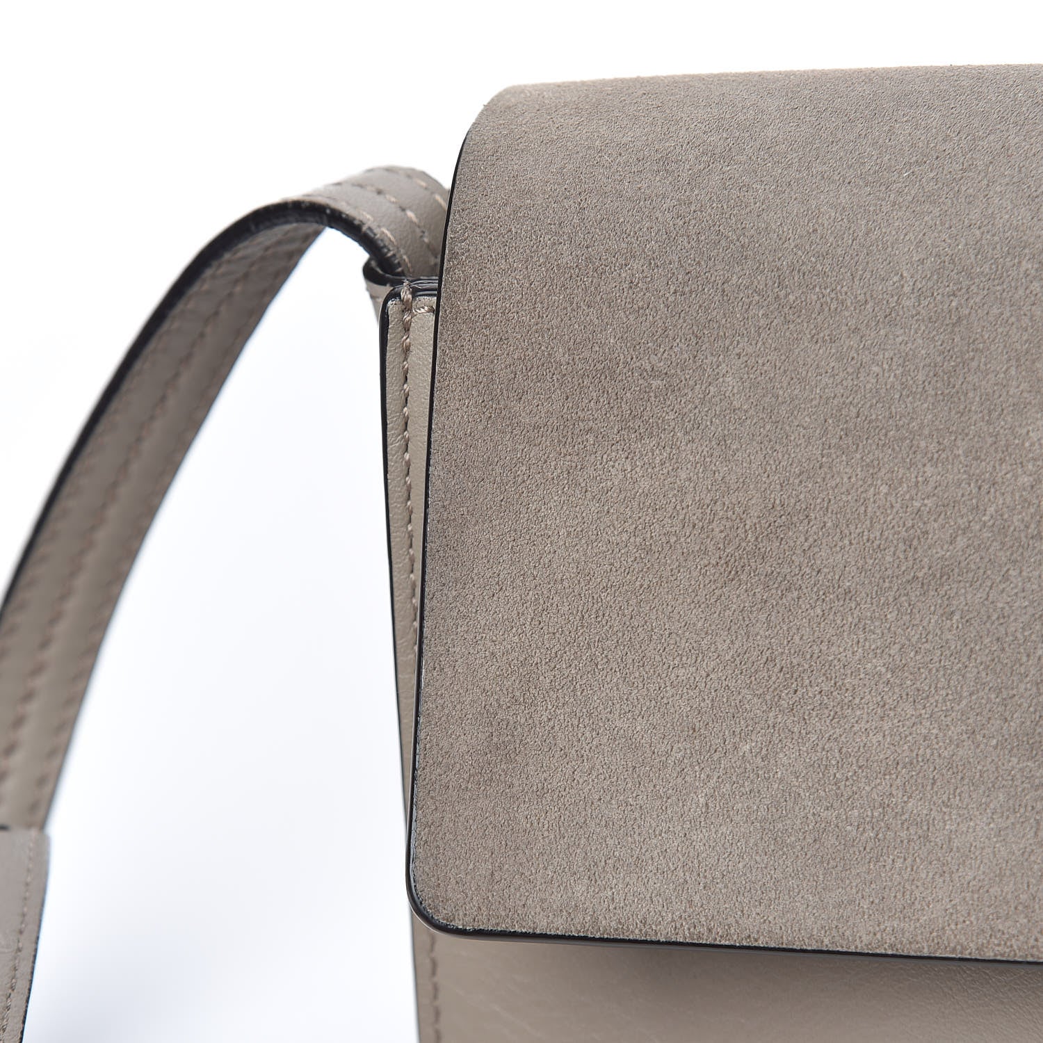 Chloe Suede Calfskin Small Faye Shoulder Bag Motty Grey 15 of 17