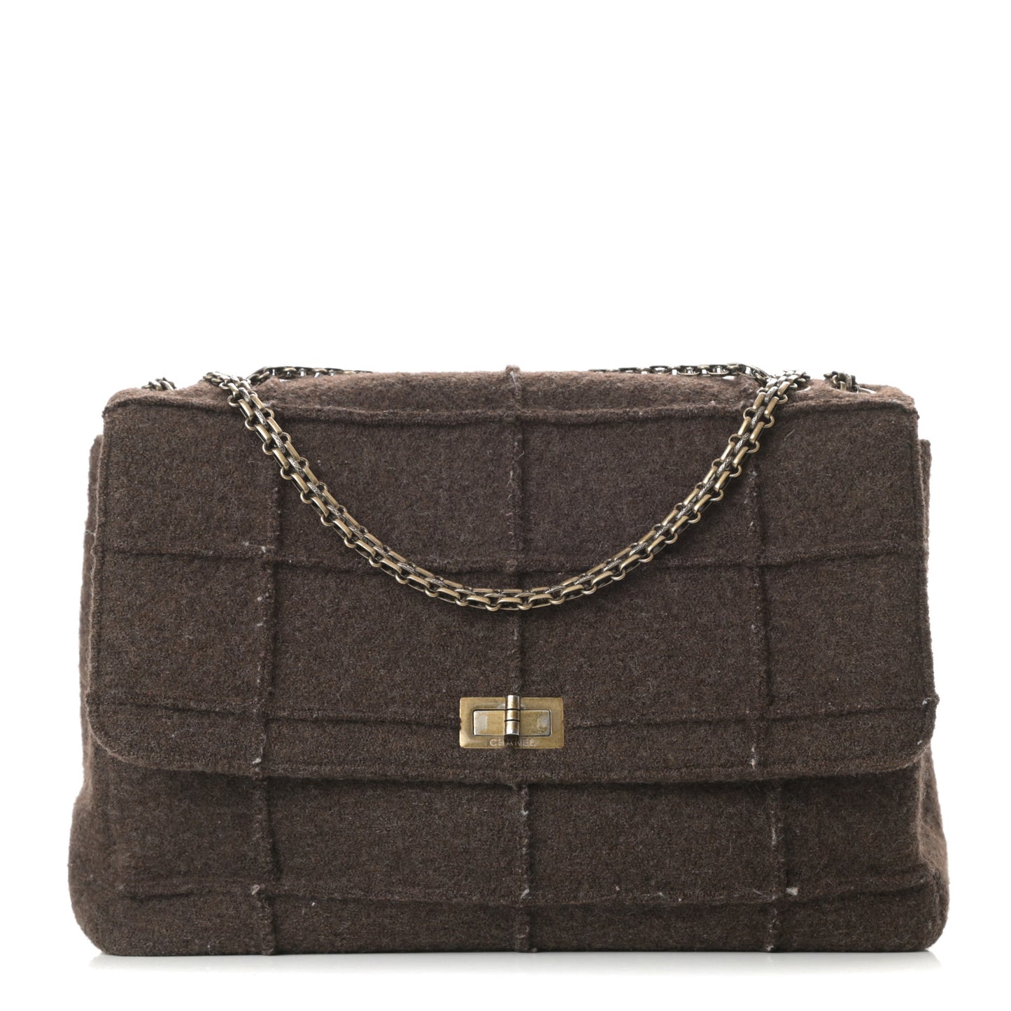 Wool Jumbo Chocolate Bar Mademoiselle Flap Brown