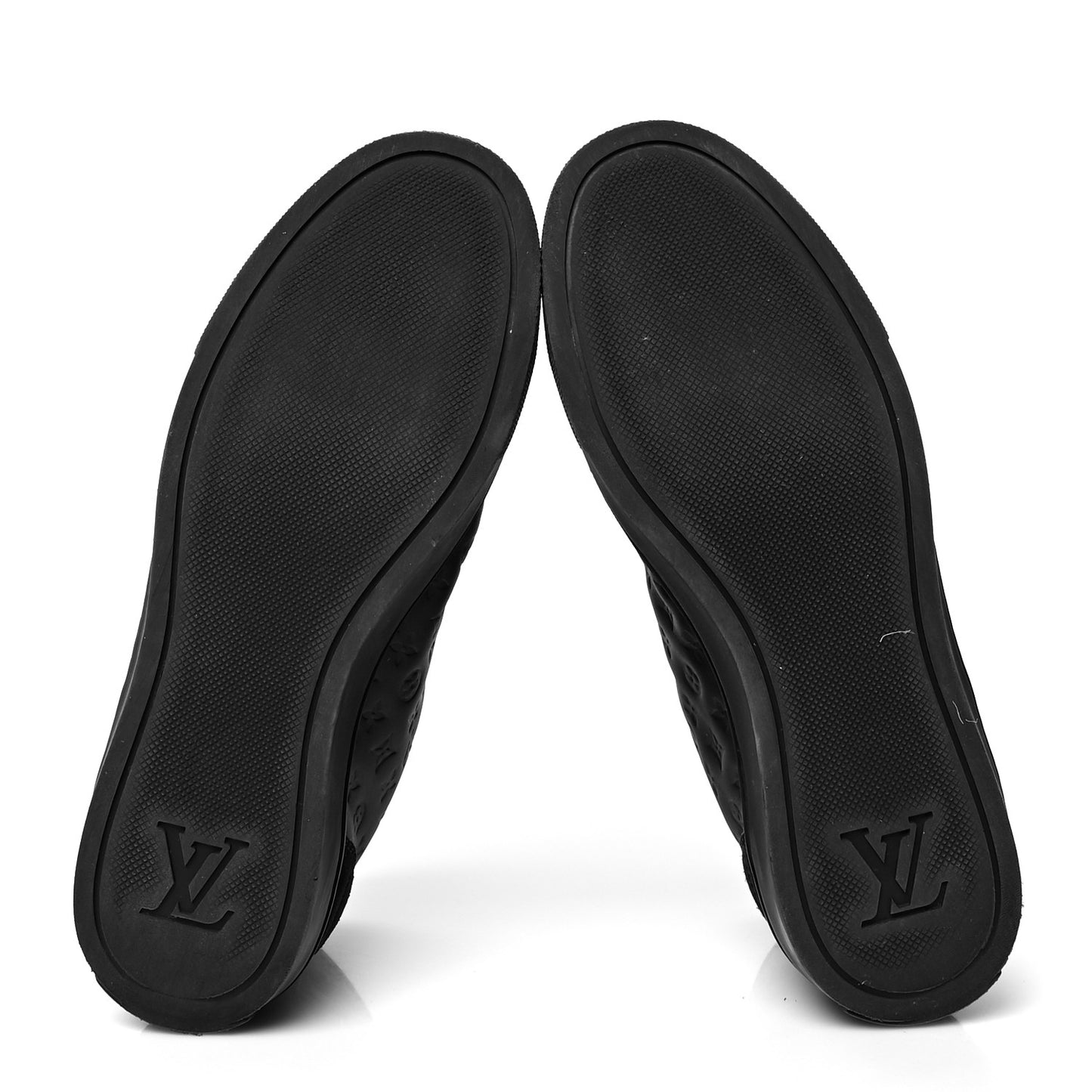Calfskin Embossed Monogram Punchy High Top Sneakers 34 Black