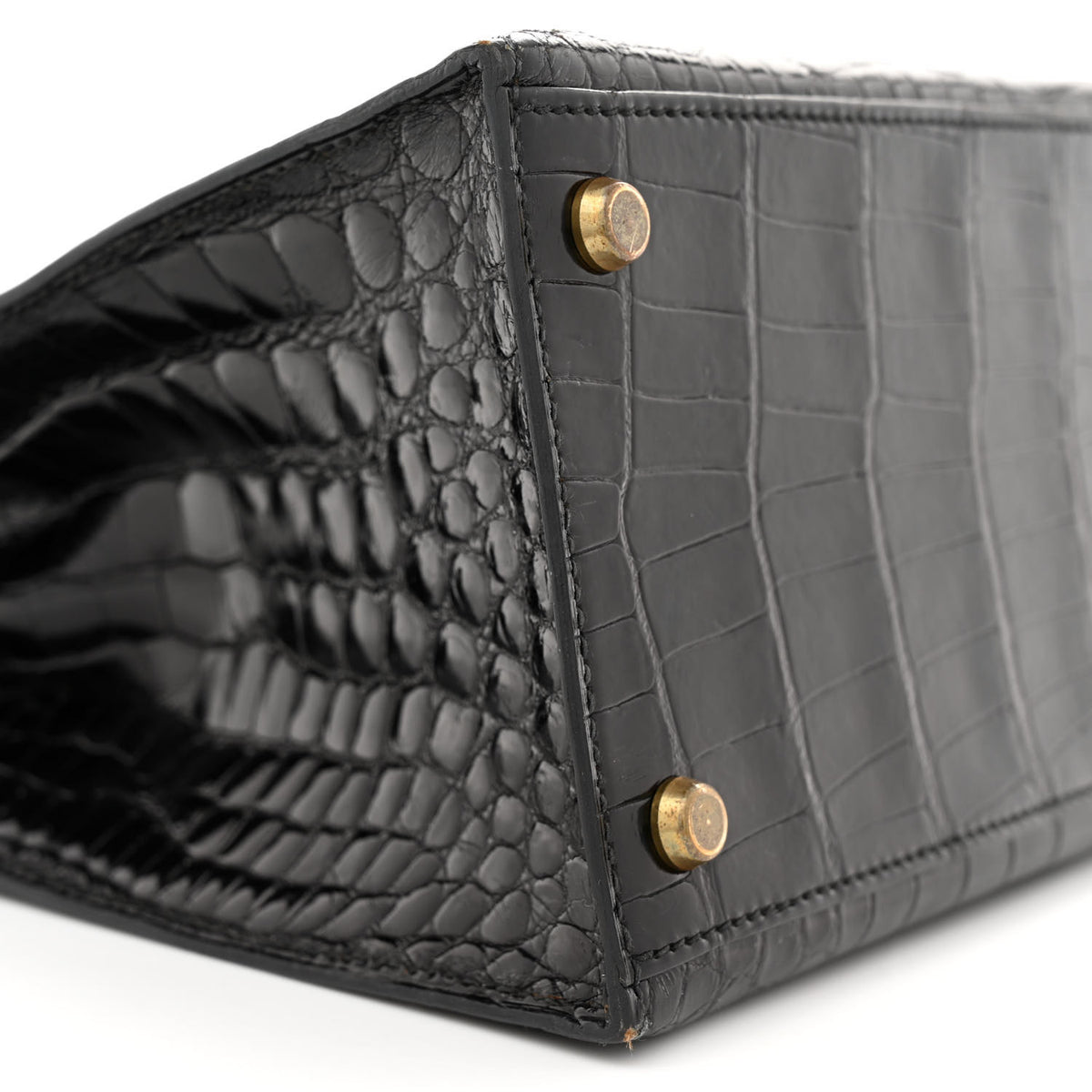 Hermes Shiny Alligator Kelly Sellier 28 Black 9 of 16