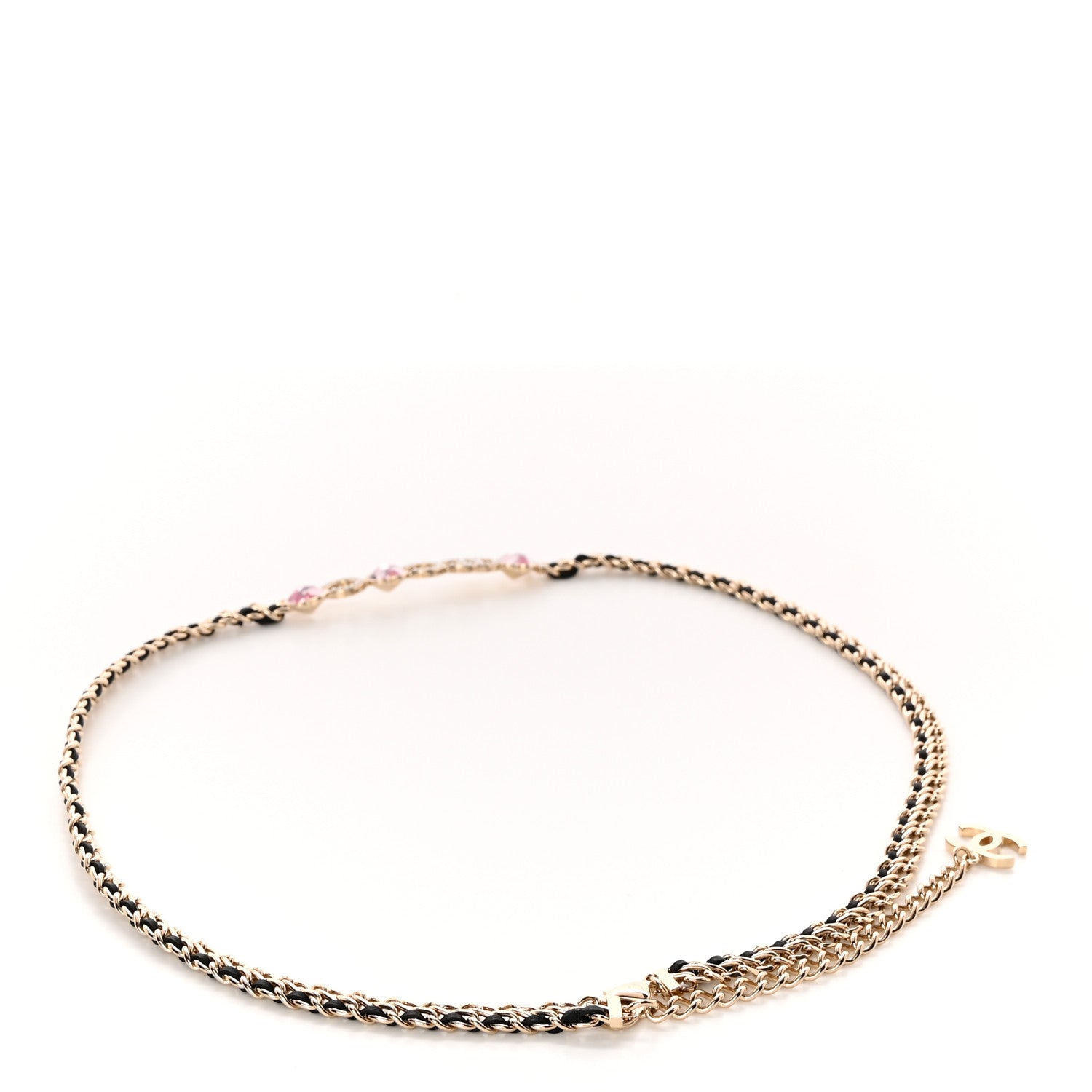Chanel Resin Pearl CC Coco Chain Belt Gold Pink 2 of 4