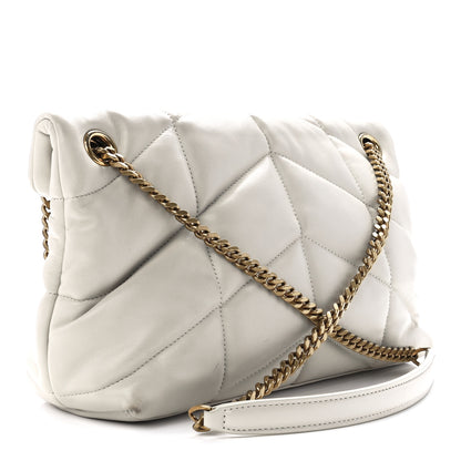 Saint Laurent Lambskin Quilted Small Loulou Puffer Monogram Chain Satchel Crema Soft 3 of 12