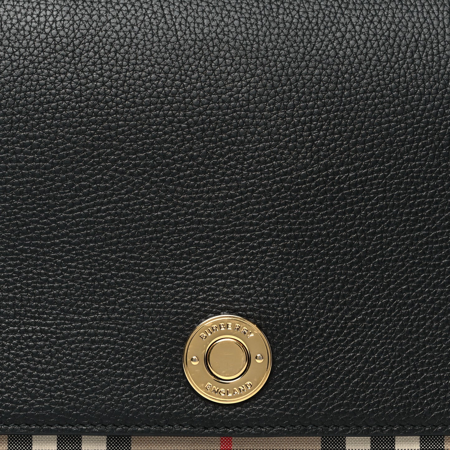 Coated Canvas Calfskin Vintage Check Medium Note Crossbody Bag Black