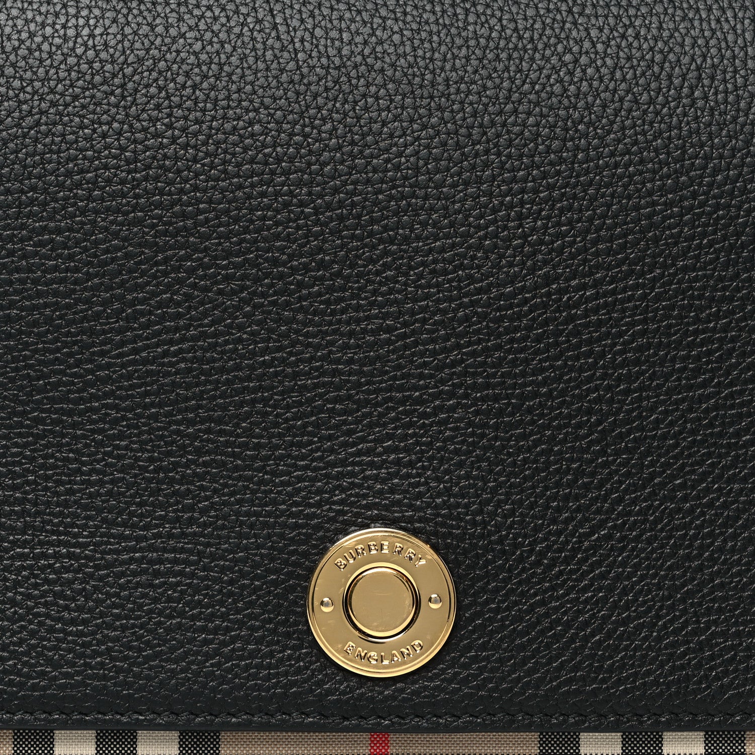 Burberry Coated Canvas Calfskin Vintage Check Medium Note Crossbody Bag Black 8 of 10