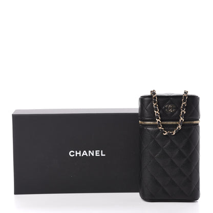 Chanel Caviar Quilted Phone Holder With Chain Black 10 of 10