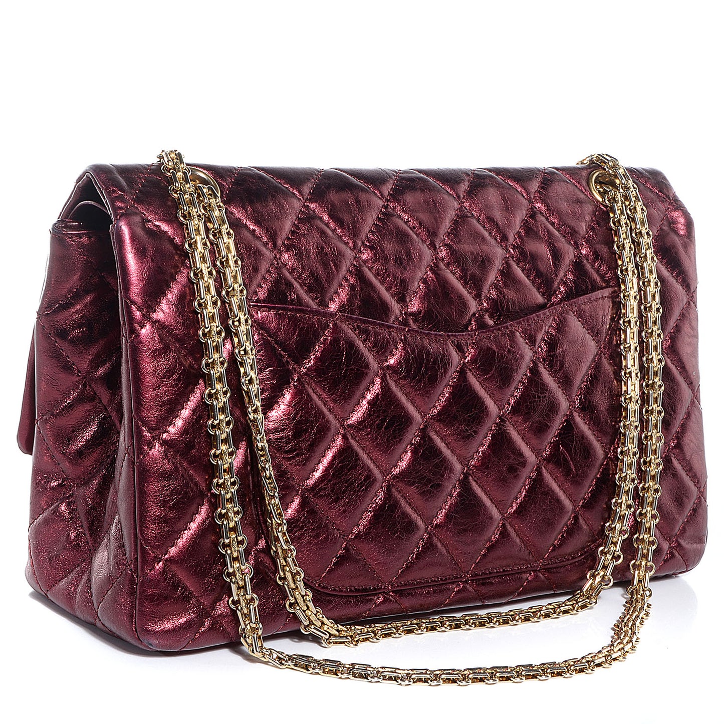Calfskin 2.55 Reissue 227 Flap Metallic Dark Red