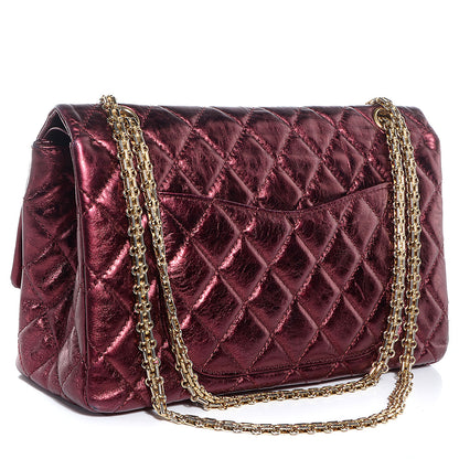 Chanel Calfskin 2.55 Reissue 227 Flap Metallic Dark Red 3 of 8