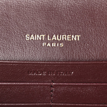 Saint Laurent Grained Calfskin Mixed Matelasse Triquilt Monogram Chain Wallet Lava Falls 11 of 17