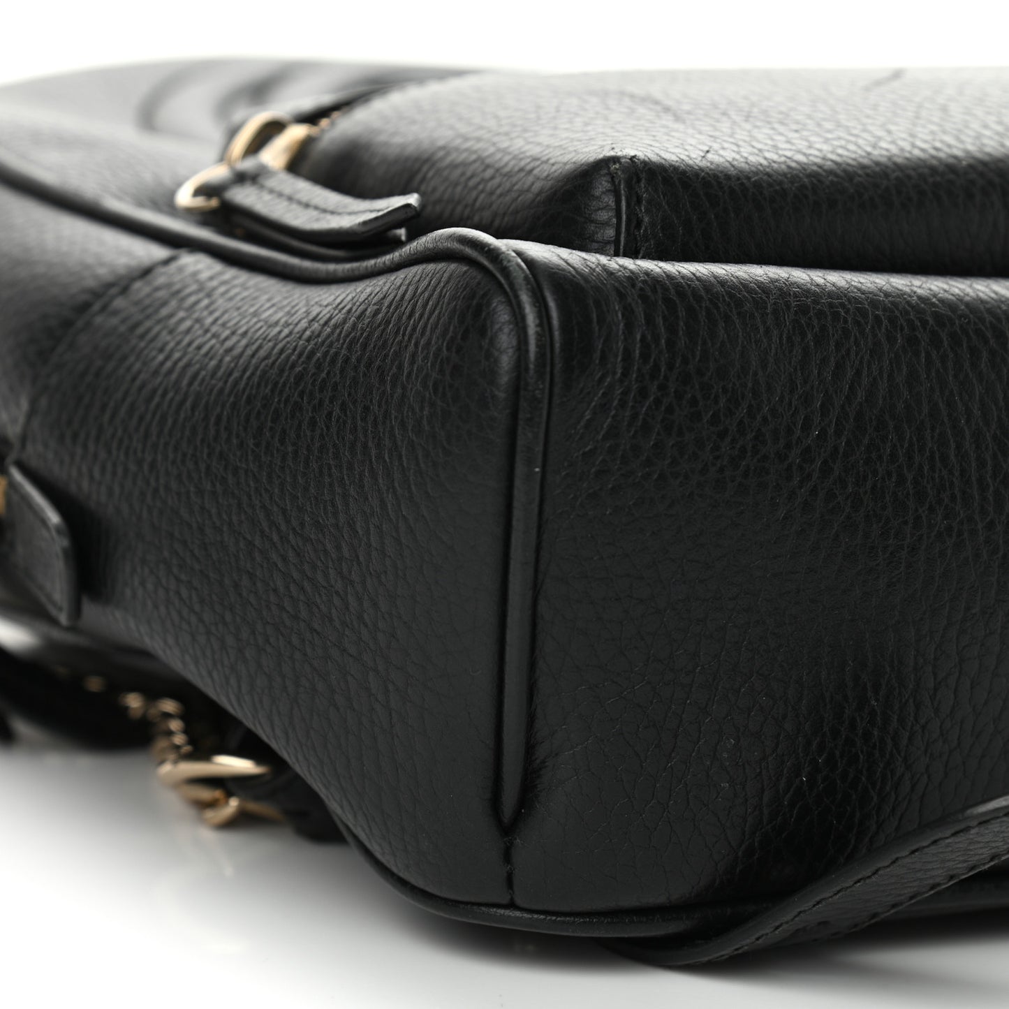 Pebbled Calfskin Soho Chain Backpack Black