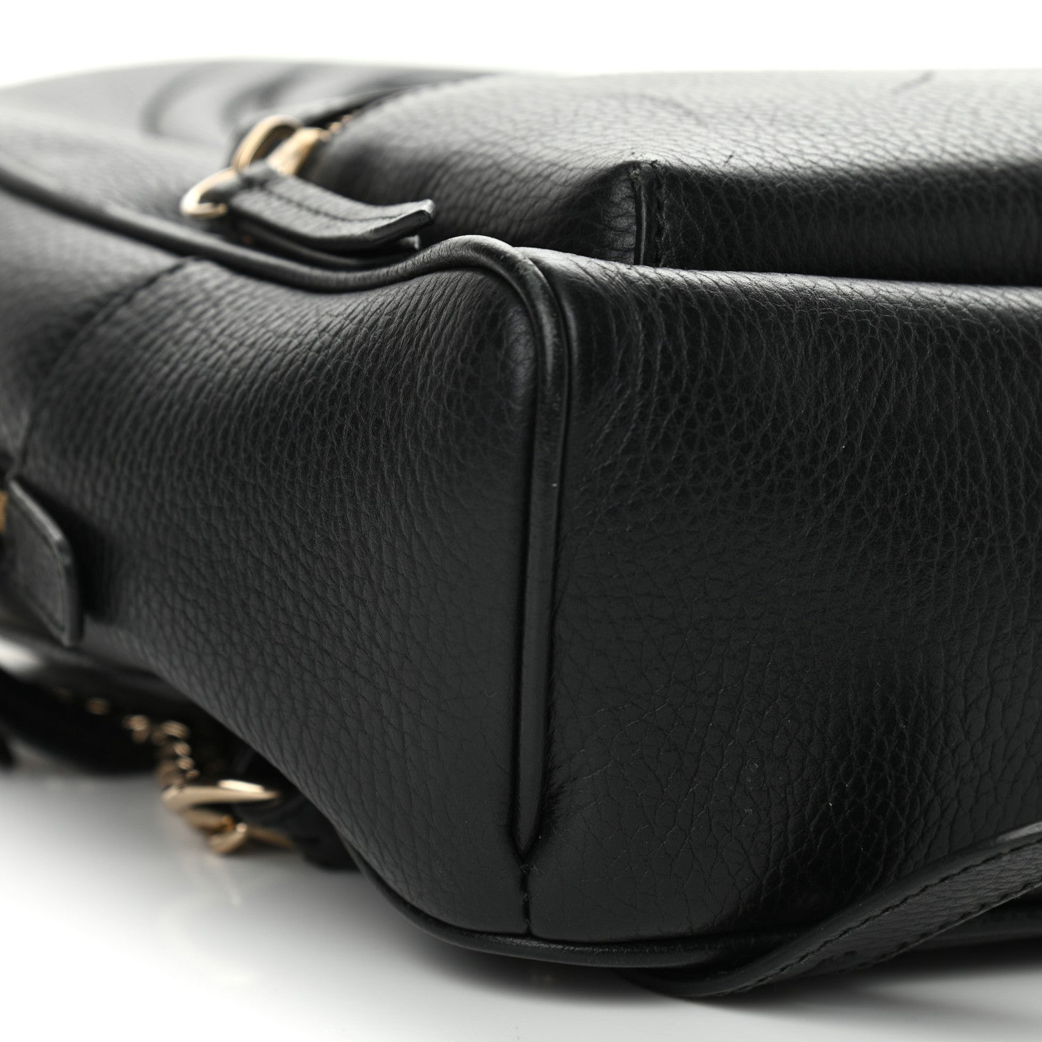 Gucci Pebbled Calfskin Soho Chain Backpack Black 9 of 14