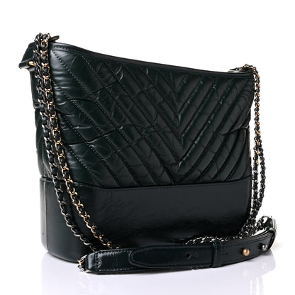 Chanel Aged Calfskin Chevron Quilted Medium Gabrielle Hobo Green 2 of 6